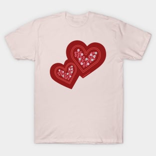 Double Hearts With Rhinestones T-Shirt